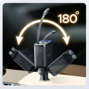 Ładowarka samochodowa Orico Twin Reach 45W USB-A + USB-C z dwoma zwijanymi kablami USB-C - czarna