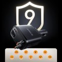 Ładowarka samochodowa Orico Twin Reach 45W USB-A + USB-C z dwoma zwijanymi kablami USB-C - czarna