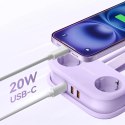 Listwa zasilająca Orico AP3 20W GaN 5w1 2x AC + 2x USB-A + 1x USB-C - fioletowa