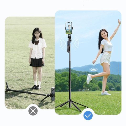 Selfie stick Orico SPN185 statyw 1/4" na telefon kamerę aparat z obrotem 360 stopni Bluetooth 5.2 - czarny