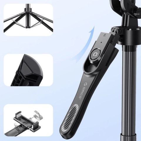 Selfie stick Orico SPN185 statyw 1/4" na telefon kamerę aparat z obrotem 360 stopni Bluetooth 5.2 - czarny