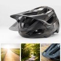 Kask rowerowy Rockbros LK-99 na rower górski z regulowanym daszkiem i zapięciem magnetycznym 58-62 cm - czarny