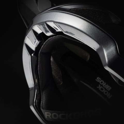 Kask rowerowy Rockbros LK-99 na rower górski z regulowanym daszkiem i zapięciem magnetycznym 58-62 cm - czarny