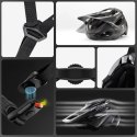 Kask rowerowy Rockbros LK-99 na rower górski z regulowanym daszkiem i zapięciem magnetycznym 58-62 cm - tytanowy