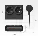 Listwa zasilająca Orico PDC25 25W 6w1 2x AC + 2x USB-A + 2x USB-C - czarna