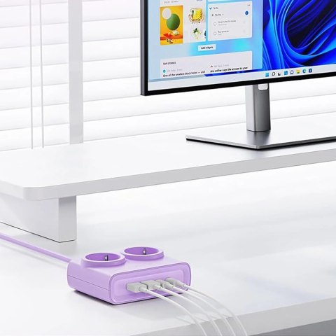Listwa zasilająca Orico PDC25 25W 6w1 2x AC + 2x USB-A + 2x USB-C - fioletowa