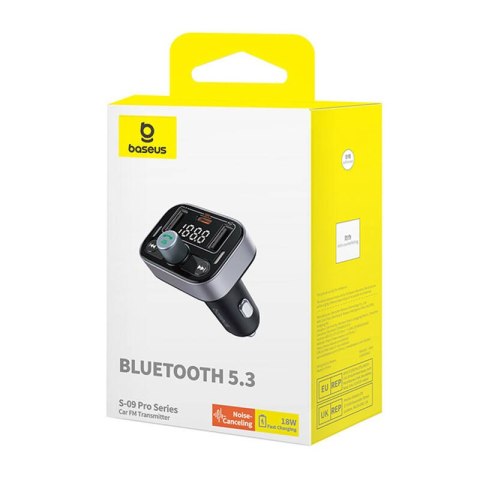 Transmiter FM Baseus S-09 Pro, Bluetooth (czarny)