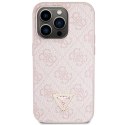 Etui Guess Crossbody 4G Metal Logo na iPhone 14 Pro - różowe