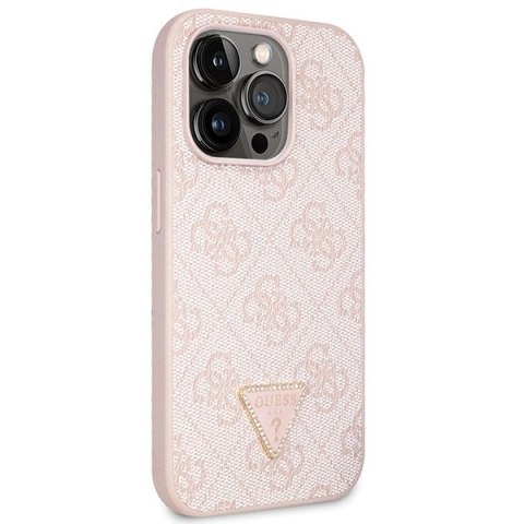 Etui Guess Crossbody 4G Metal Logo na iPhone 14 Pro - różowe