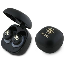 Słuchawki Bluetooth Guess Iridescent 4G Printed Logo TWS + stacja dokująca - czarne