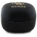 Słuchawki Bluetooth Guess Iridescent 4G Printed Logo TWS + stacja dokująca - czarne