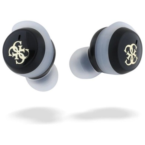 Słuchawki Bluetooth Guess Iridescent 4G Printed Logo TWS + stacja dokująca - czarne