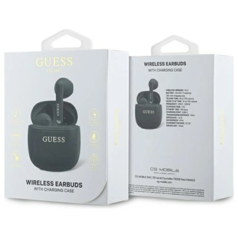 Słuchawki bezprzewodowe Guess Printed Classic Logo Bluetooth - czarne