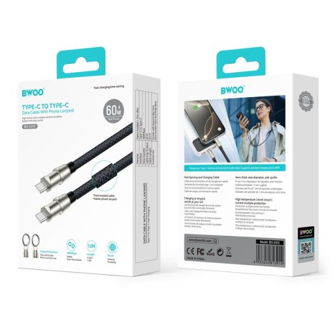 BWOO kabel Smycz USB-C - USB-C 1,2m 60W zawieszka