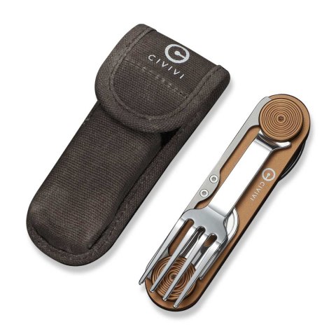 Niezbędnik CIVIVI Partake Coyote Brown 4w1 Sztućce Turystyczne