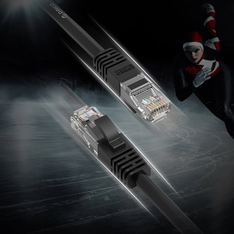 Kabel sieciowy Ethernet Orico PUG-C6 CAT6 1000Mbps RJ45 internetowy LAN okrągły 5 m - czarny
