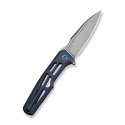 Nóż WE Knife Dressytak M390 Blue Titanium Button Lock