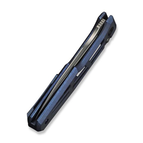 Nóż WE Knife Dressytak M390 Blue Titanium Button Lock