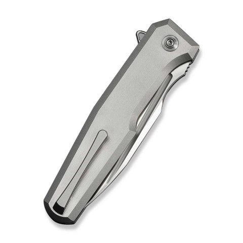 Nóż WE Knife Dressytak M390 Gray Titanium Button Lock