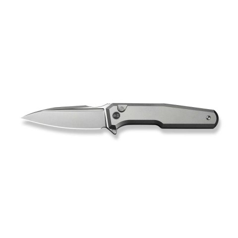 Nóż WE Knife Dressytak M390 Gray Titanium Button Lock