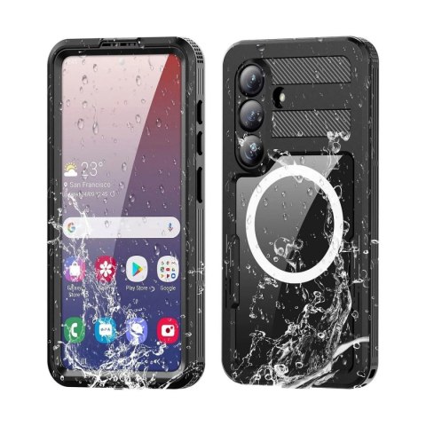 Etui na Samsung S26 wodoodporne Shellbox Mars z metalowym ringiem czarne