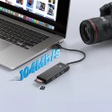 Hub USB Orico PAPW3AT-U3 4-portowy 3x USB-A 3.0 z czytnikiem kart microSD/SD 1 m - czarny