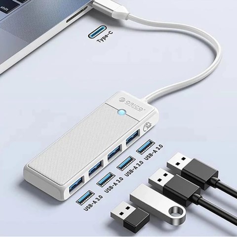 Hub USB Orico PAPW4A-C3 4-portowy 4x USB-A 3.0 0,15 m - biały