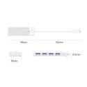 Hub USB Orico PAPW4A-U3 4-portowy 4x USB-A 3.0 0,15 m - biały