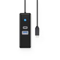Hub USB Orico PW3UR25-C3 3-portowy 1x USB-A 3.0 1x USB-C 3.0 1x RJ45 2.5G Ethernet 1 m - czarny