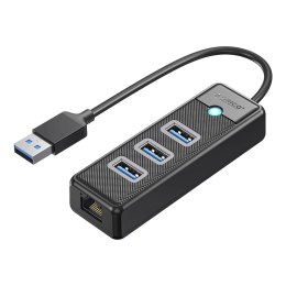 Hub USB Orico PW3UR25-U3 4-portowy 3x USB-A 3.0 1x RJ45 2.5G Ethernet 0,5 m - czarny