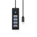Hub USB Orico PW4U-C3 4-portowy USB-A 3.0 1m - czarny