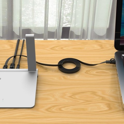 Kabel sieciowy Ethernet Orico PUG-C7B CAT7 10Gbps RJ45 internetowy LAN płaski 10 m - czarny