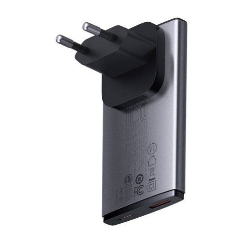 Ładowarka sieciowa Baseus GaN5, 65W, 1xport USB-C, 1XUSB-A