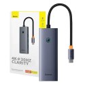 Stacja dokująca Baseus UltraJoy Series 5-Port USB-C do HDMI4K@30Hz + 3xUSB 3.0 + PD (szary)