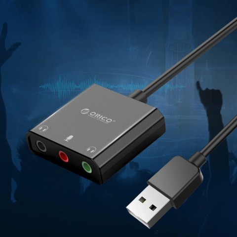 Zewnętrzna karta dźwiękowa Orico SKT3 USB-A - czarna