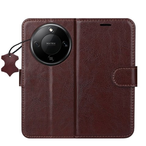 Etui skórzane Smart Luxe do Honor Magic 8 Lite brązowe