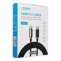 Kabel z wyświetlaczem LED USB C do USB C VEGER PD 5A 100W 1,5 m CC1-XHJ czarny