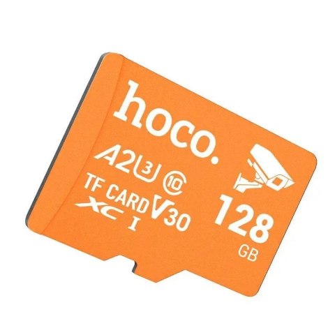 Karta pamięci microSD 128GB class 10 UH-1 U3 V3 A2 Hoco pomarańczowa