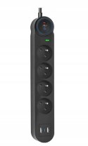 Listwa zasilająca 4 gniazda + 2 x USB A + USB C Art FU810 1,5 m czarna