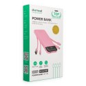 Powerbank 5V 3A 10000 mAh z wbudowanymi kablami USB A / USB C / Lightning / Micro USB Charmast W1148 różowy OINT