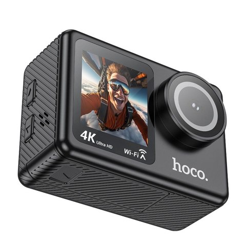 Kamera sportowa Hoco z dwoma wyświetlaczami 1,3" + 2" 4K/30fps DV101 czarna