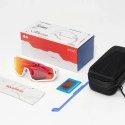 Okulary rowerowe Rockbros SP383 Shining Warrior - matowa biała ramka, polaryzowane czerwone soczewki