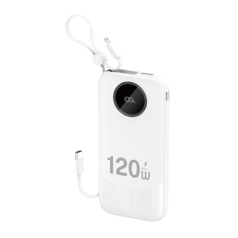 Powerbank Dudao K13 10000mAh z wbudowanym kablem - biały