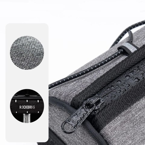 Torba na kierownicę 1,5L Rockbros TL002 ROAD TO SKY wodoodporna - szara
