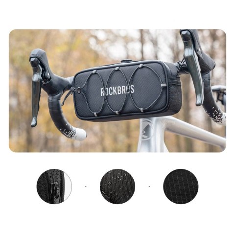 Torba na kierownicę 1,9L Rockbros TL001 ROAD TO SKY wodoodporna - czarna
