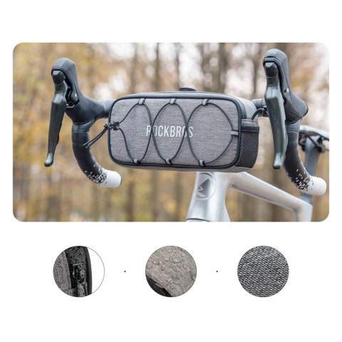 Torba na kierownicę 1,9L Rockbros TL001 ROAD TO SKY wodoodporna - szara