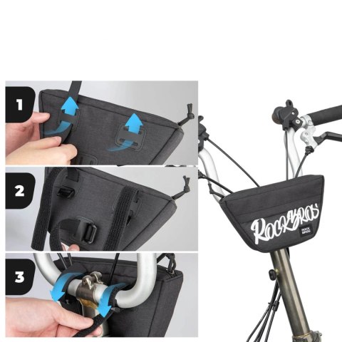 Torba na kierownicę Rockbros G011 Flash Journey - trapezoidalna, czarna