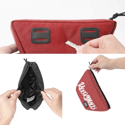 Torba na kierownicę Rockbros G011 Flash Journey - trapezoidalna, czerwona