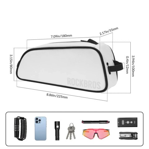 Torba na ramę 0,7L Rockbros TL004 ROAD TO SKY wodoodporna - biała