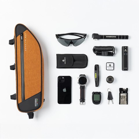 Torba pod ramę 2L Rockbros TL003 ROAD TO SKY wodoodporna - pomarańczowa